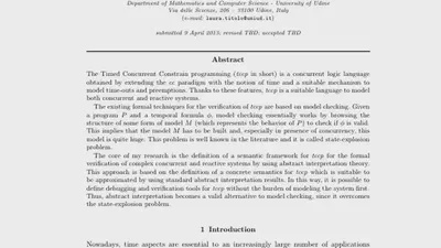 An Abstract Interpretation Framework for Verification of Timed Concurrent Constraint Languages featured image