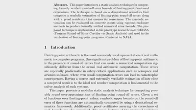 Automatic Estimation of Verified Floating-Point Round-Off Errors via Static Analysis featured image