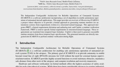From Requirements to Autonomous Flight: An Overview of the Monitoring ICAROUS Project featured image